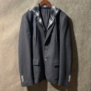 Men's Daniele Alessandrini Blazer with Detachable Hood (NWT) - size Large 40 US